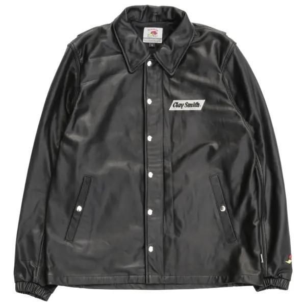 クレイスミス REAL BLACK レザーコーチジャケット CSY-5050 Black|Ivory 牛革 3シーズン 秋|冬|春