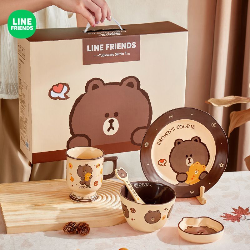 一人用 5点入り 食器セット LINE FRIENDS 正規品