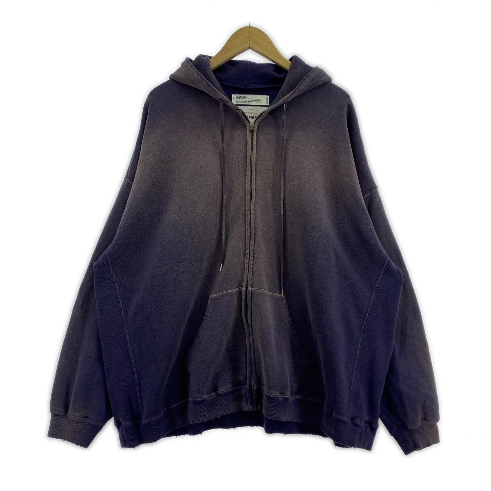 DAIRIKU 24SS Sunburn Vintage Zip Hoodie L ﾊﾟｰﾌﾟﾙ - メルカリ