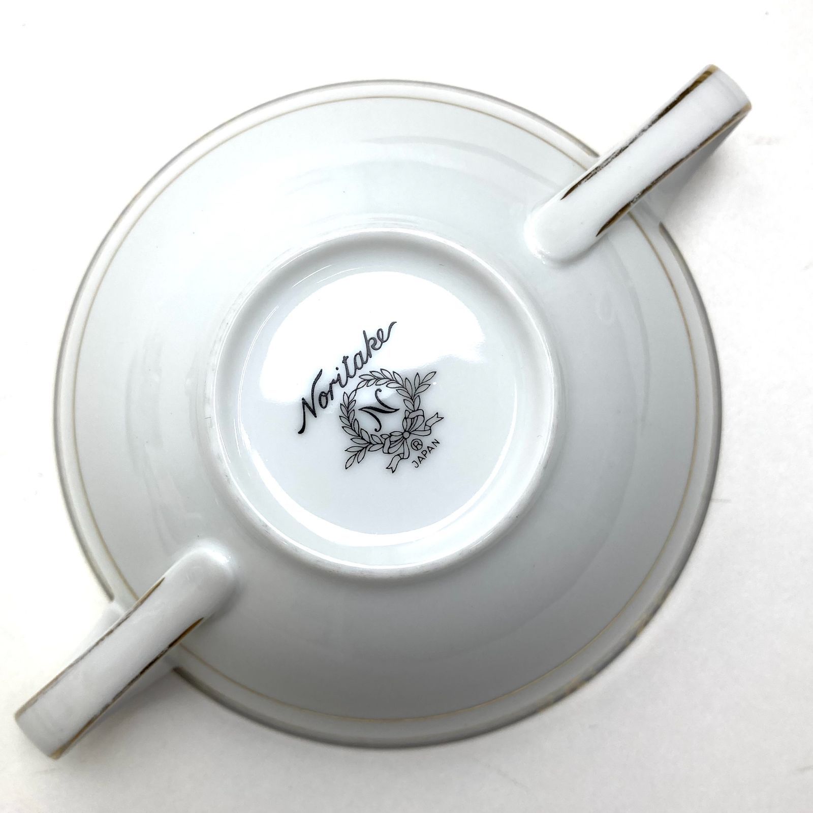 ② e) Noritake ノリタケ ブルーラインxゴールド 月桂樹 スープカップ