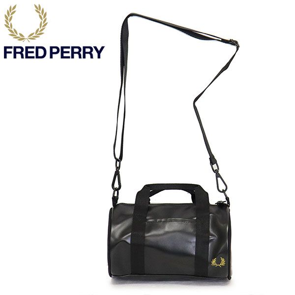 FRED PERRY フレッドペリー L1400 Tonal Classic Mini Barrel Bag バレルバッグ 774 BLACK|GOLD FP549