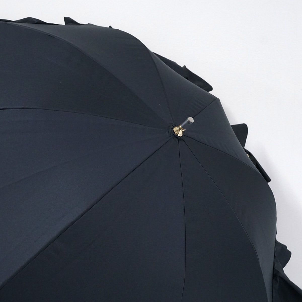 LANVIN フリル付きブラック日傘 晴雨兼用折りたたみ日傘 フレアフリル(505929090)｜阪急百貨店