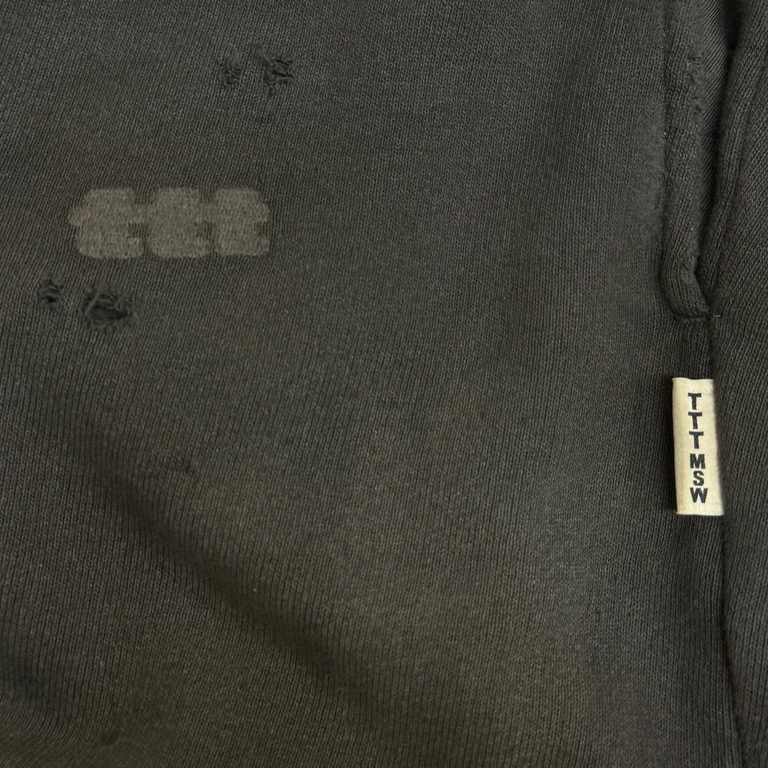 定価36300円 TTT_MSW 23AW ダメージ加工スウェットパンツ イージ