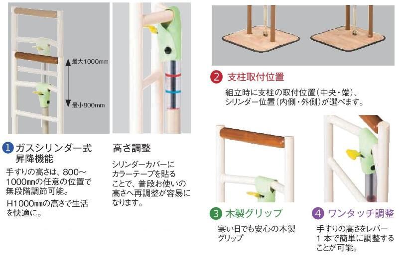  OT-14186 数量 箱入 弘益 コウエキ WE-CT 5050 昇降式手すり 床置き 立上り手すり 手すり 手摺 手スリ 工事不要 置き型 昇降支援 自立支援 在宅介護 福祉用具 洗浄 消毒済 介護用品 手すり 歩行補助 転倒防止