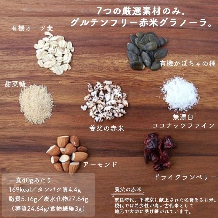 7種の自然素材のみ使用 赤米 グラノーラ 200g グルテンフリー-4