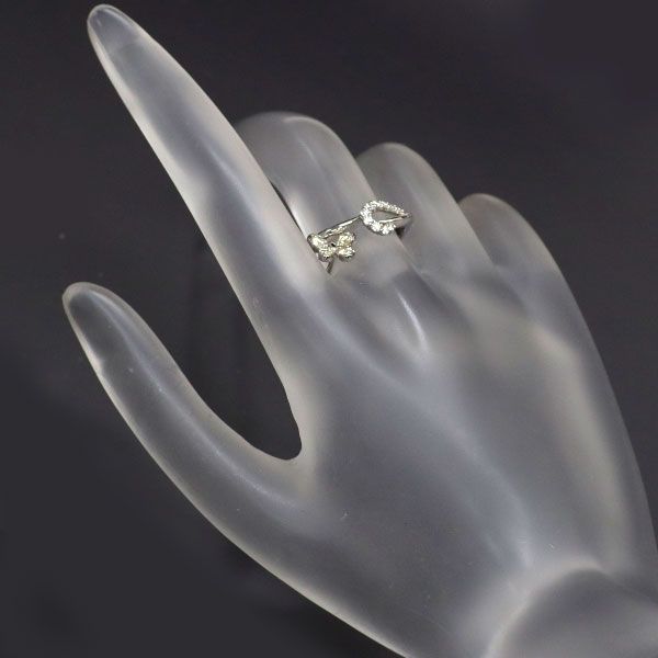 PT900リング Authentic PT900 Flower Diamond Ring 0.308CT #260-007-552