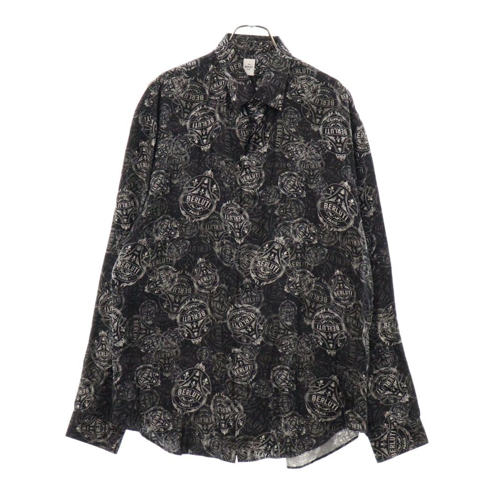 Berluti ベルルッティ シルクシャツ 総柄 贅沢な夏服【Berluti】 プリントシャツ マルベリーシルク 24SS
