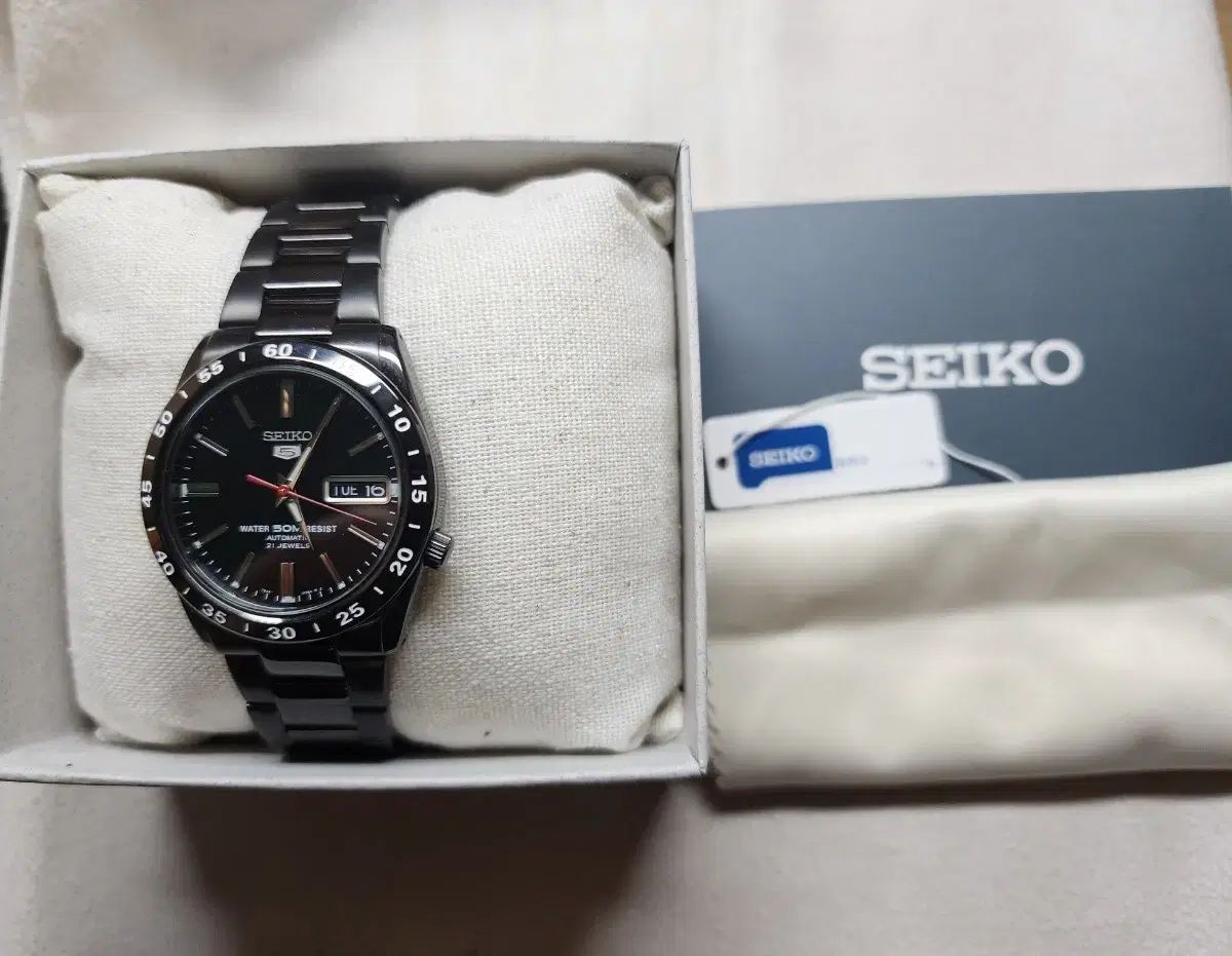 SEIKO セイコー 5 オールブラック オートマティック メタルウォッチ