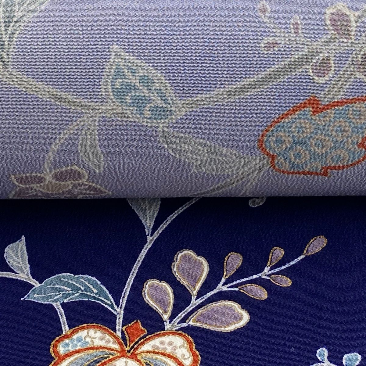 反物 秀品 小紋 草花 金彩 紺色 正絹 【中古】 - メルカリ