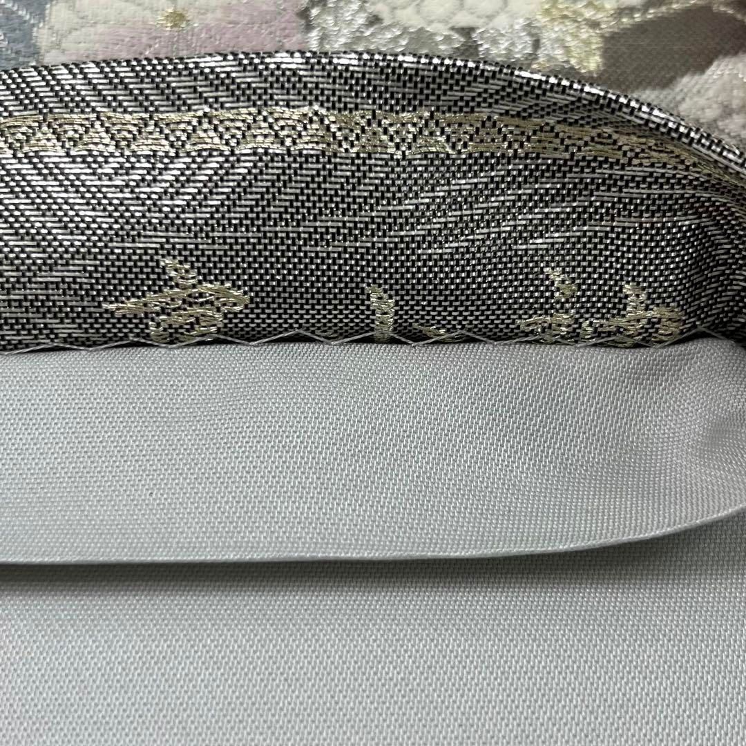 袋帯 西陣 証紙付 京小袖 エ霞に花柄模様 金銀糸 フォーマル O-4343  