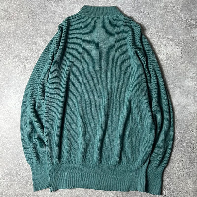 希少 usa製 80s 90s llbean コットンニットセーター L 緑 90年代 90s ランズエンド アメリカ製 グリーン 緑 | ビンテージ