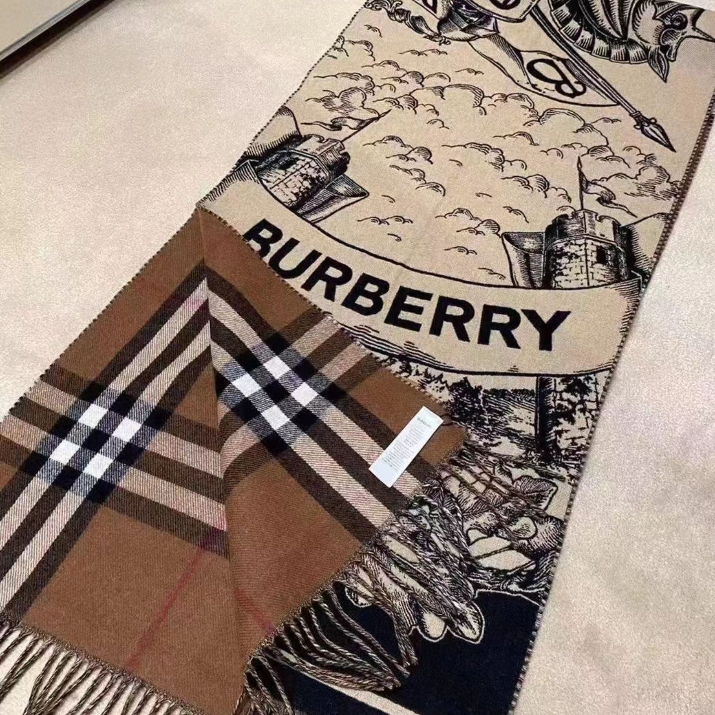 Burberry バーバリー チェック柄リバーシブルジャカードカシミヤマフラー - メルカリ