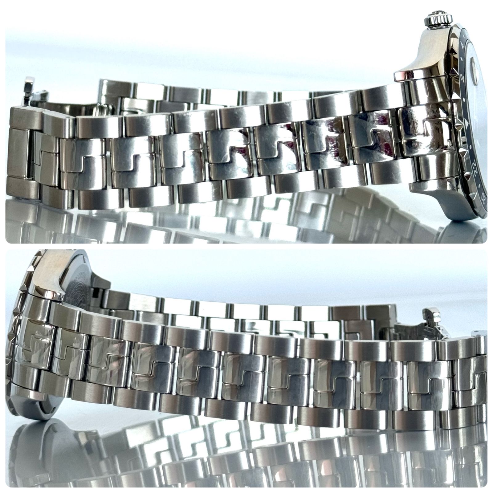 希少】ヴェルサーチ ヘレニウム GMT V11 クォーツ 黒 デイト表示