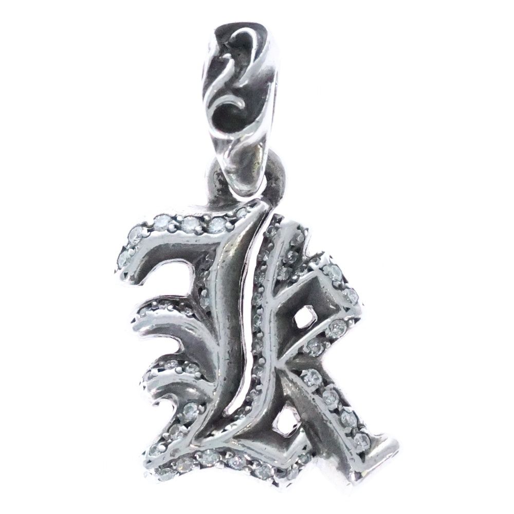 CHROME HEARTS クロムハーツ ALPHABET CHARM K P|DIA アルファベットチャーム イニシャル PAVEダイヤペンダントトップ シルバー