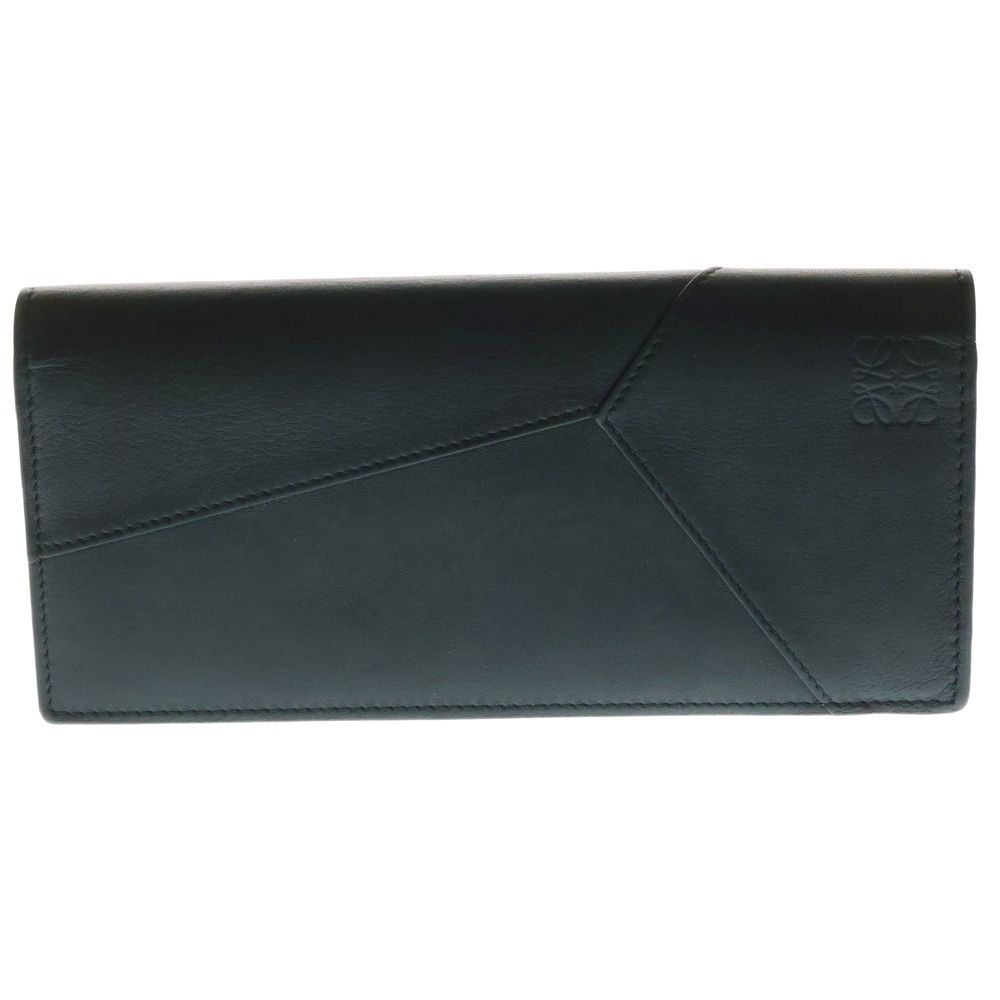 LOEWE ロエベ パズル ロング ホリゾンタル ウォレット 二つ折り長財布 レザー ブラック C510978X04