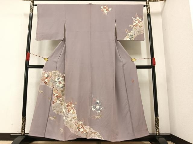 平和屋着物●訪問着　友禅　作家物　松竹梅　金彩　正絹　逸品　AAAZ6853ph 平和屋着物○訪問着 友禅 作家物 松竹梅 金彩 正絹 逸品 AAAZ6853ph