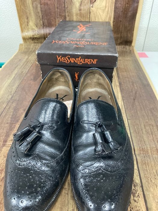 R2a 長期 YVES SAINT LAURENT イヴサンローラン タッセルローファー 25.5㎝ メンズ レディース 25EE ブラック
