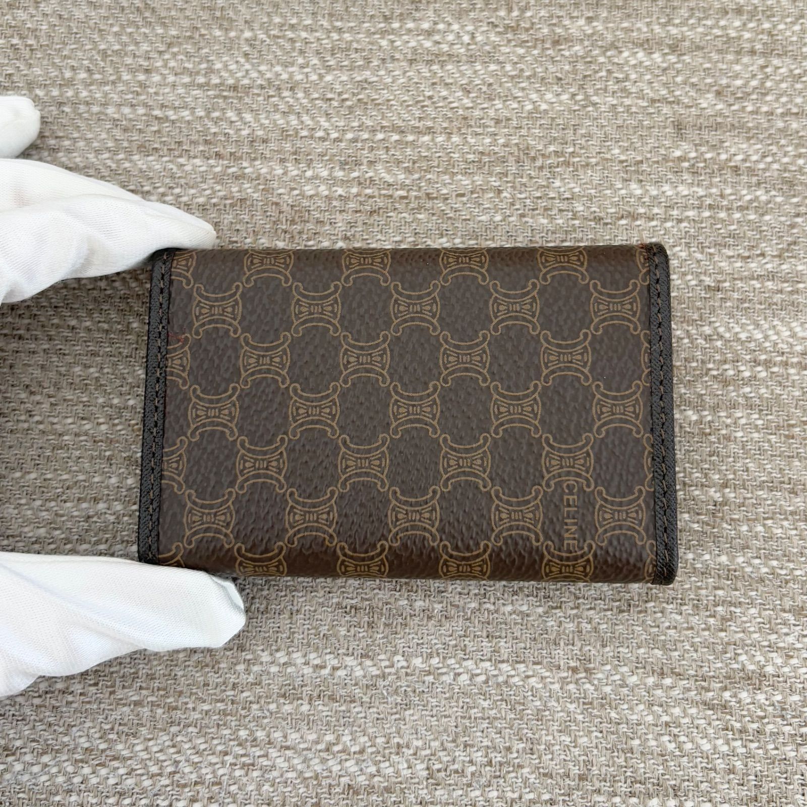 【極美品】CELINE キーケース　マカダム柄　6連　ロゴ　ブラック　黒 CELINE - セリーヌ キーケース 6連 トリオンフ マカダム CELINE