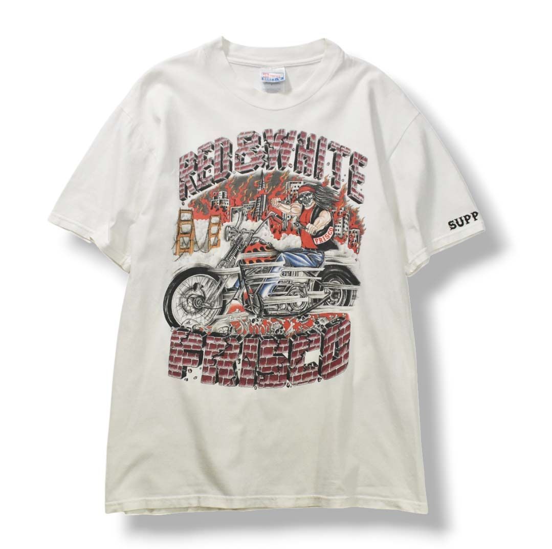 90sヴィンテージ USA製 ヘインズ Hanes BEEFY FRISCO RED＆WHITE HELLS