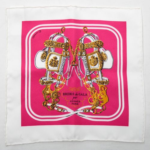 HERMES BRIDES de GALA ナノカレ 未使用 エルメス HERMES スカーフ カレ20 ナノカレ シルク