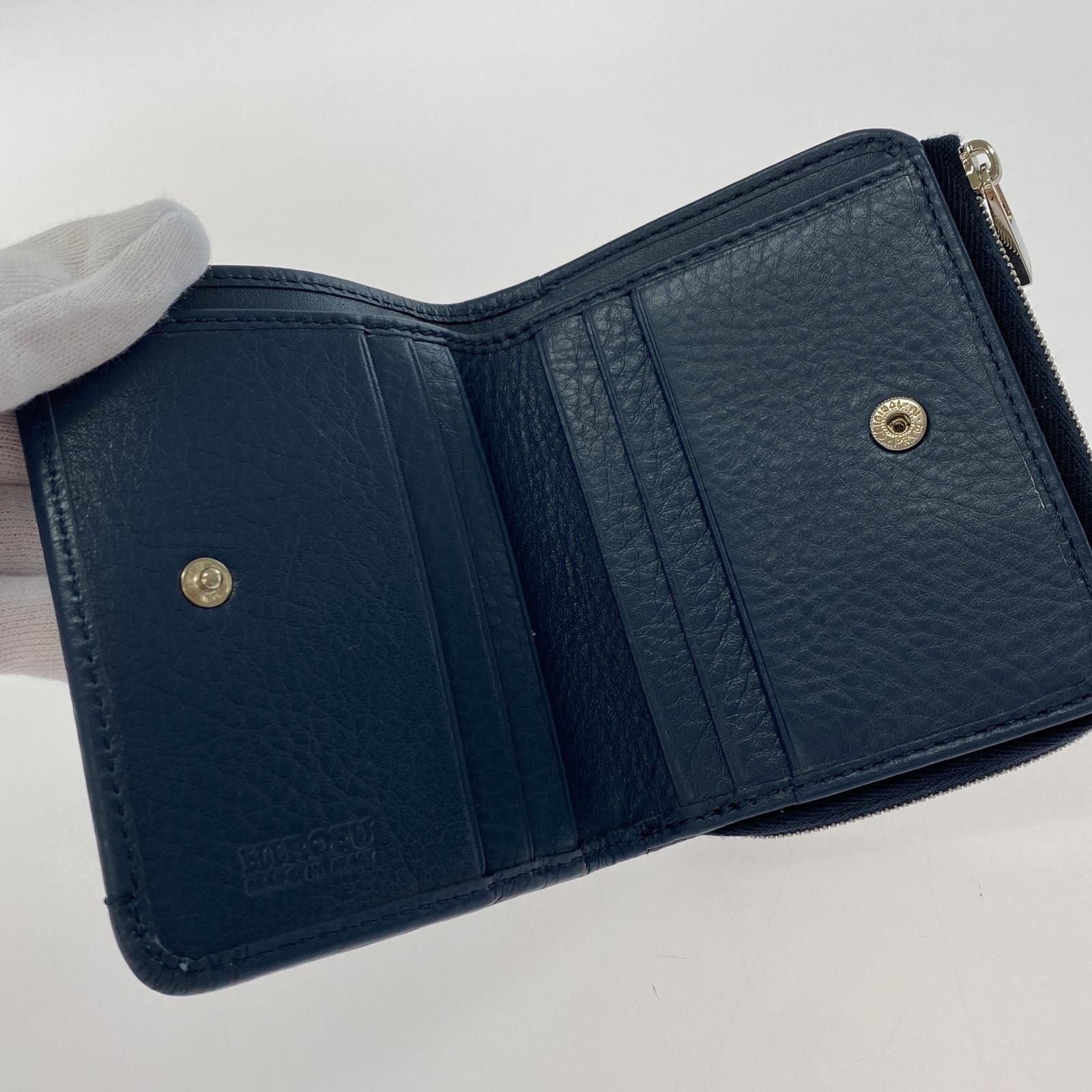 HIROFU ヒロフ L二つ折り財布/ネイビー