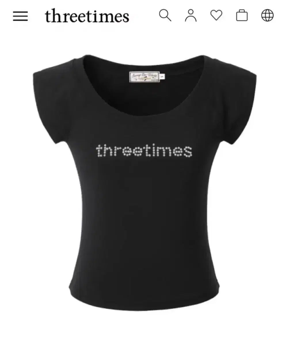 threetimes スリータイムズ ビッグ ジュー ロゴTシャツ s