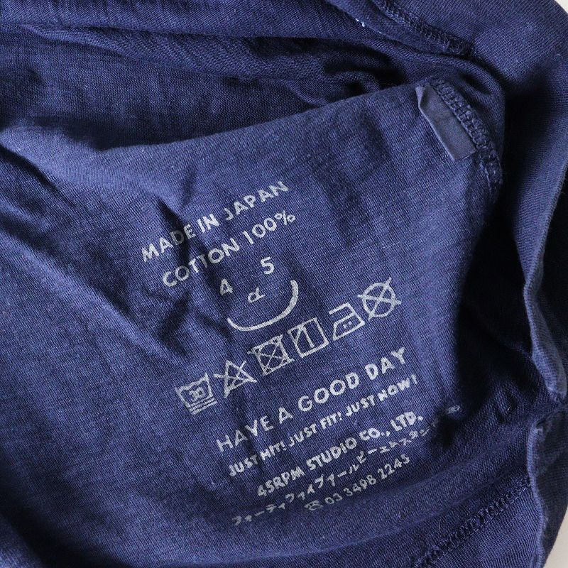45R フォーティファイブアール ポロシャツ ネイビー 3サイズ 半袖 刺繍 45R 45rpm フォーティファイブアール ジンバブエコットンの馬