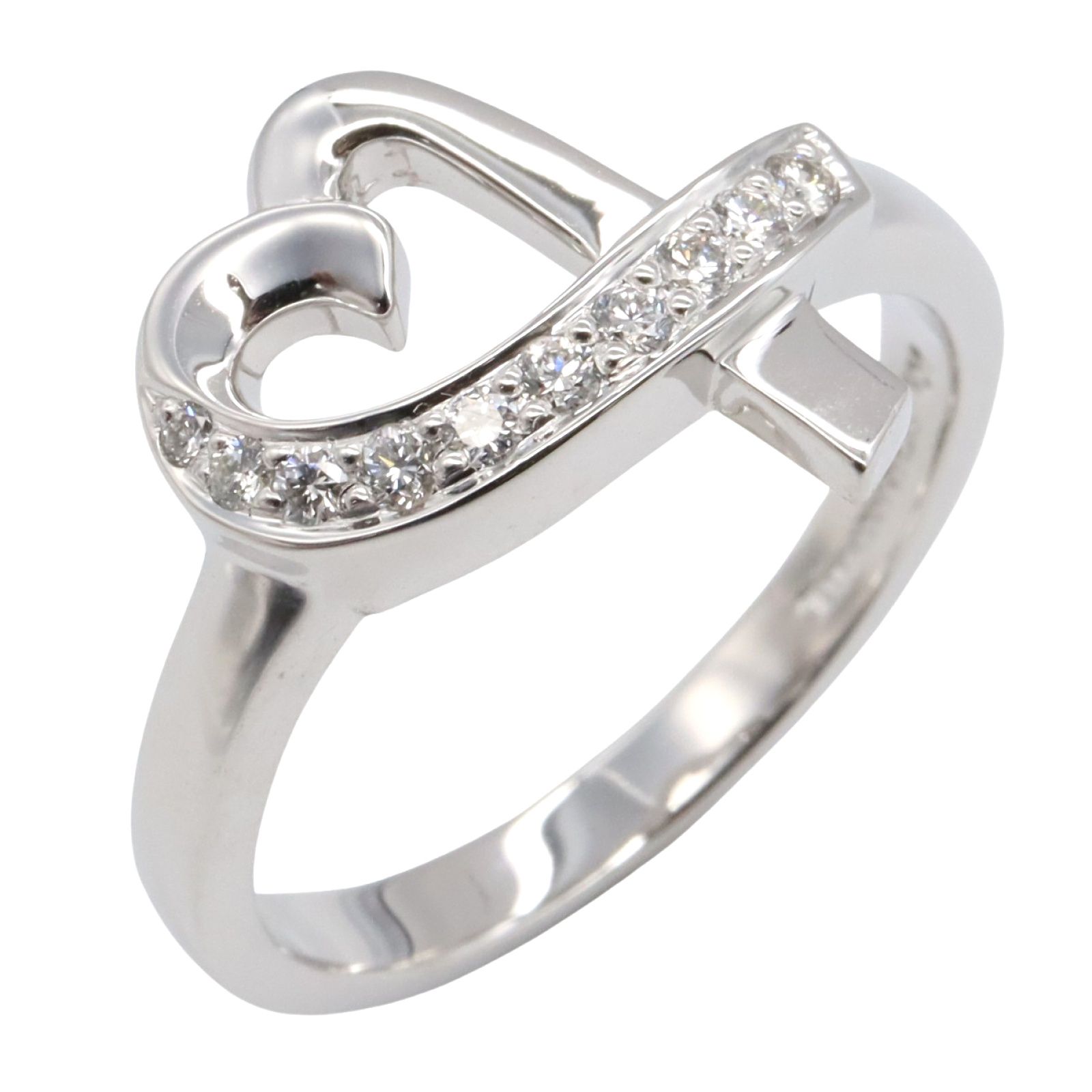 ティファニー TIFFANY＆CO リング 指輪 ラビングハート ダイヤ リング 16.5 K18WG ホワイトゴールド ダイヤモンド ラビングハート ダイヤ リング レディース Used A