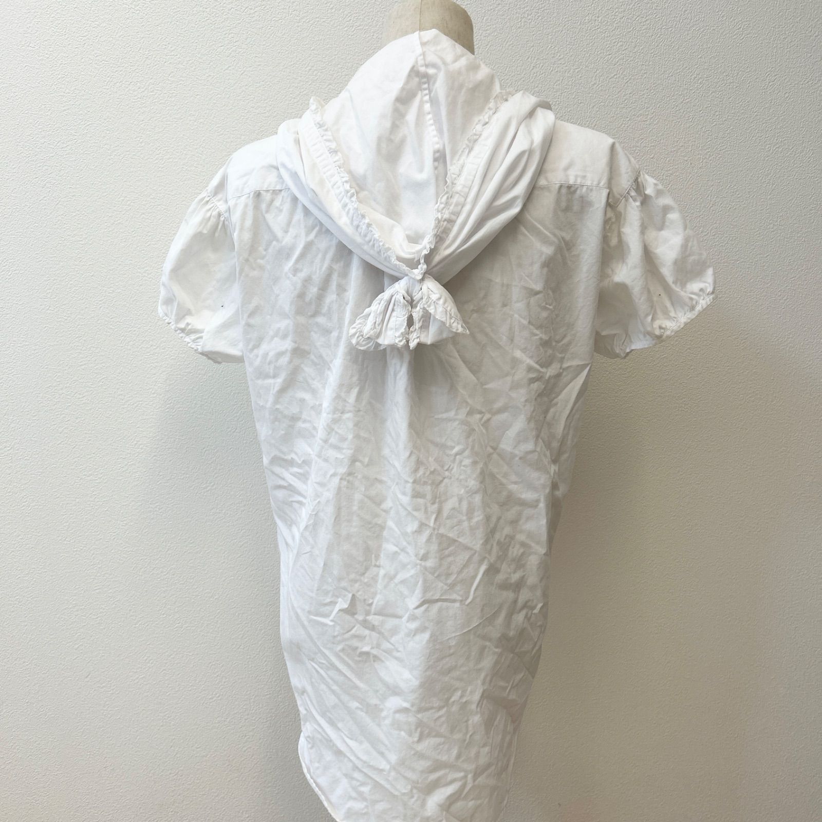 PINK HOUSE ピンクハウスフリル 半袖ブラウス 綿100% ☆ピンクハウス