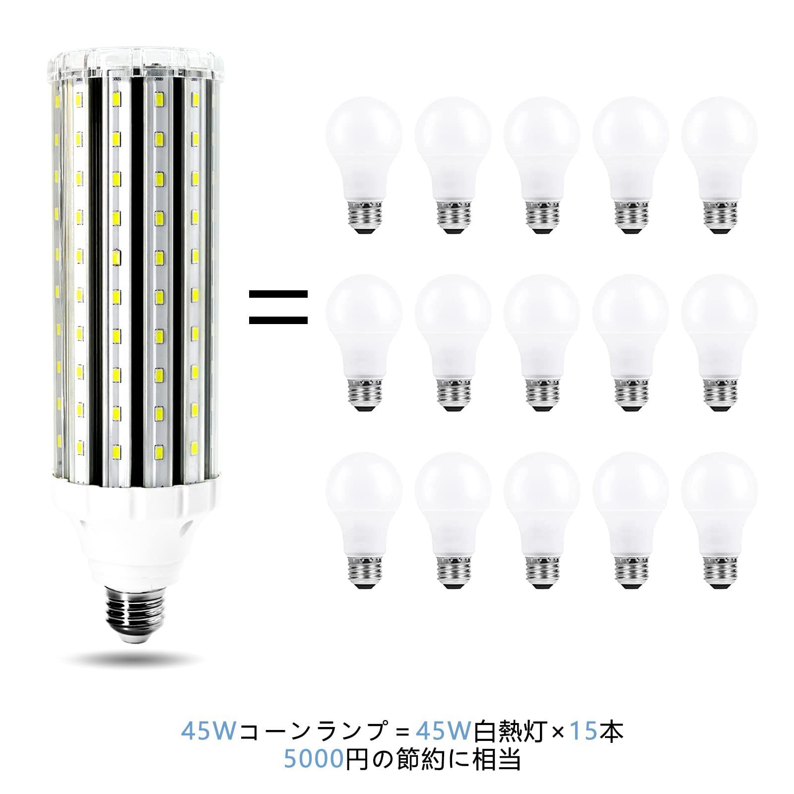新品 Wenscha LEDコーンライト トウモロコシ型 45W LED電球 E26