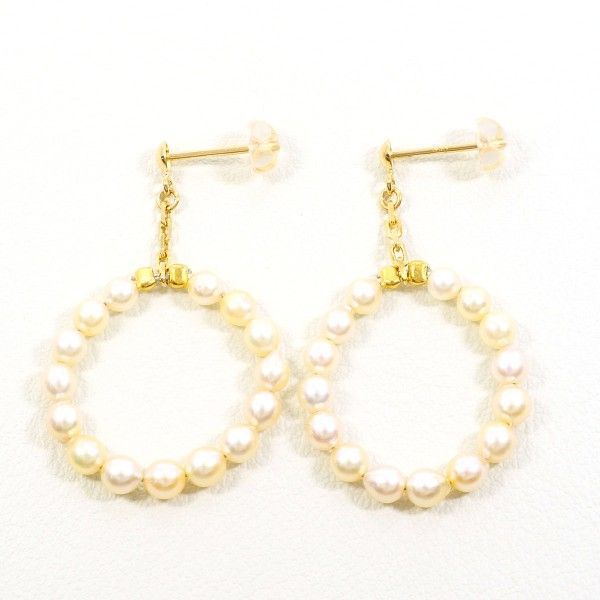 K18YG ピアス earrings パール 真珠 総重量約2.1g