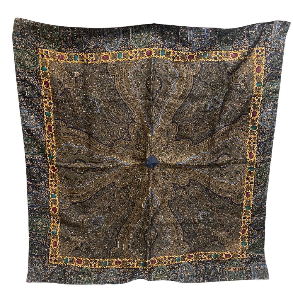 シャネル CHANEL スカーフ グリポア ブラウン