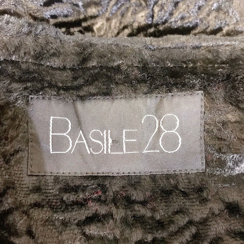 BASILE28 バジーレベントット ジャケット ベロア調 クシュ模様 黒 