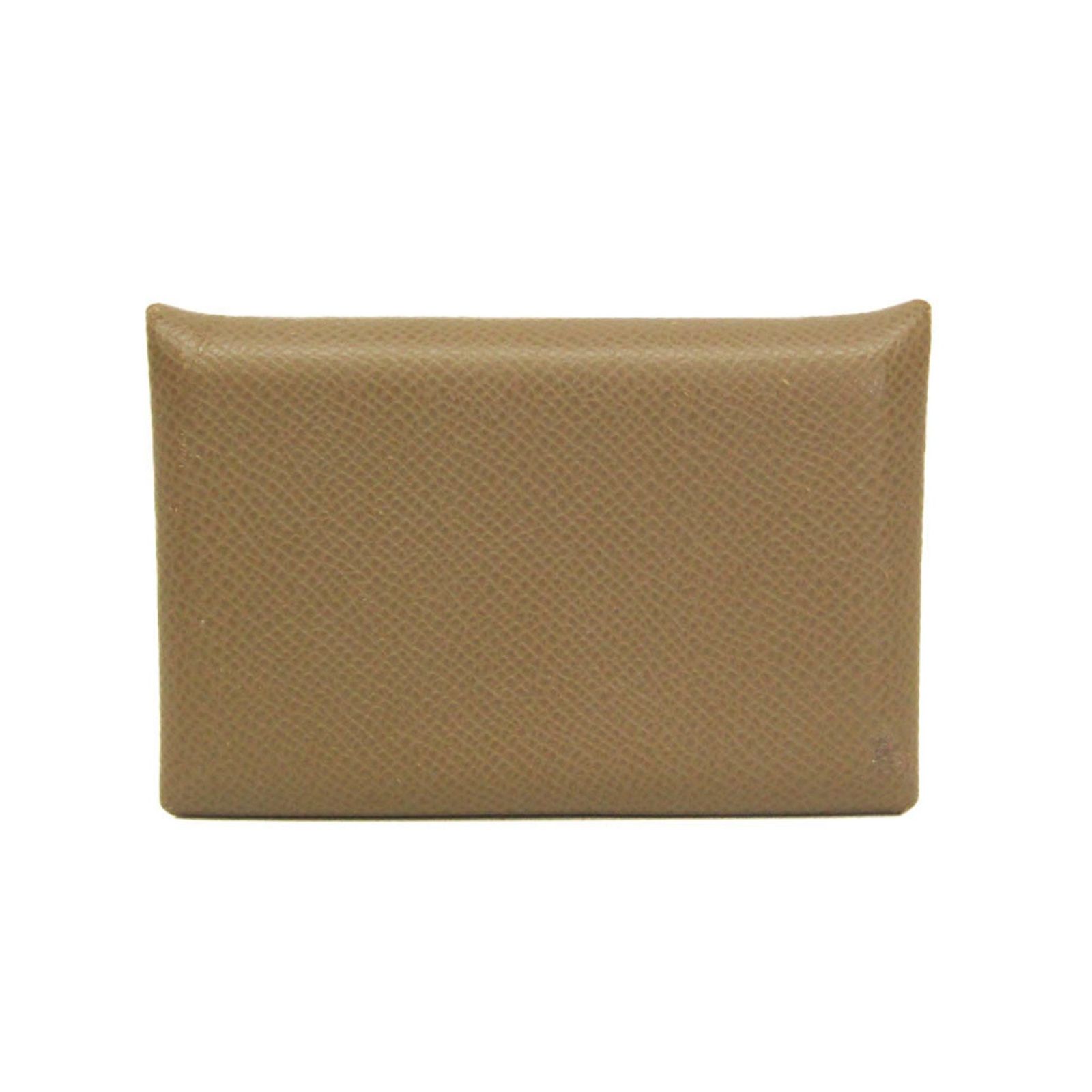 エルメス Hermes カルヴィ エプソン カードケース ベージュ エトゥープ