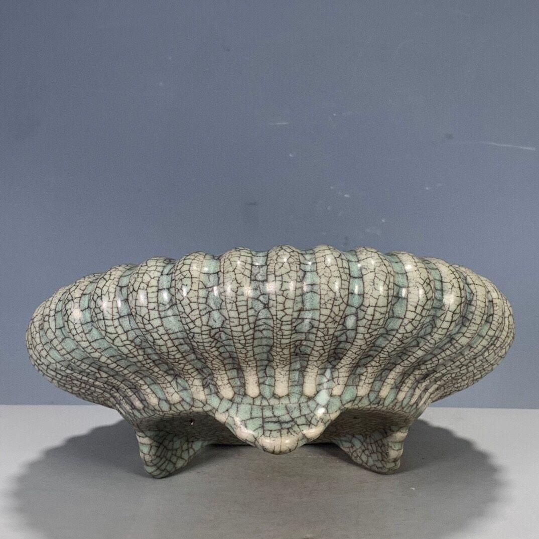 宋代の氷裂片三足瓜稜文房筆洗香炉 筆洗 水盂 現代工芸品 美術品