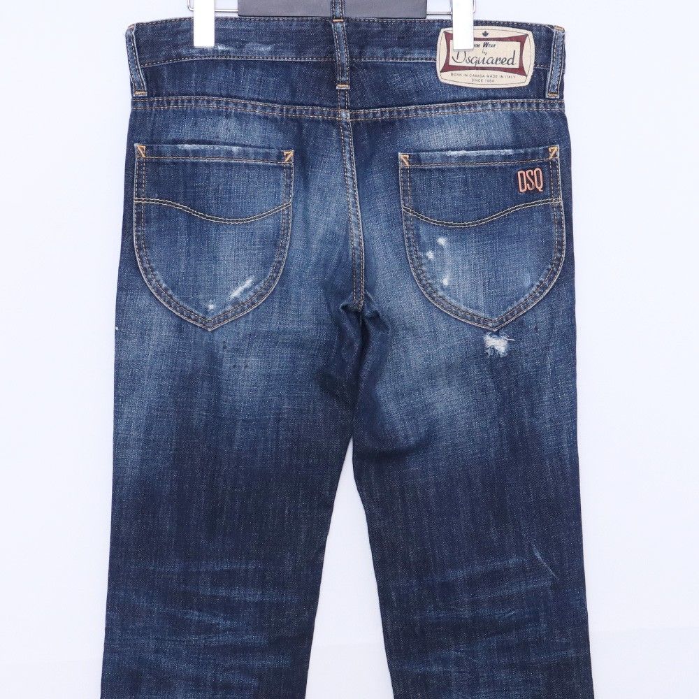 DSQUARED2 クラッシュデニム ジーパン　サイズ48 diesel Dsquared2 S74LB1328 S30872 MEDIUM BASIC WASH SKATER ジーンズ