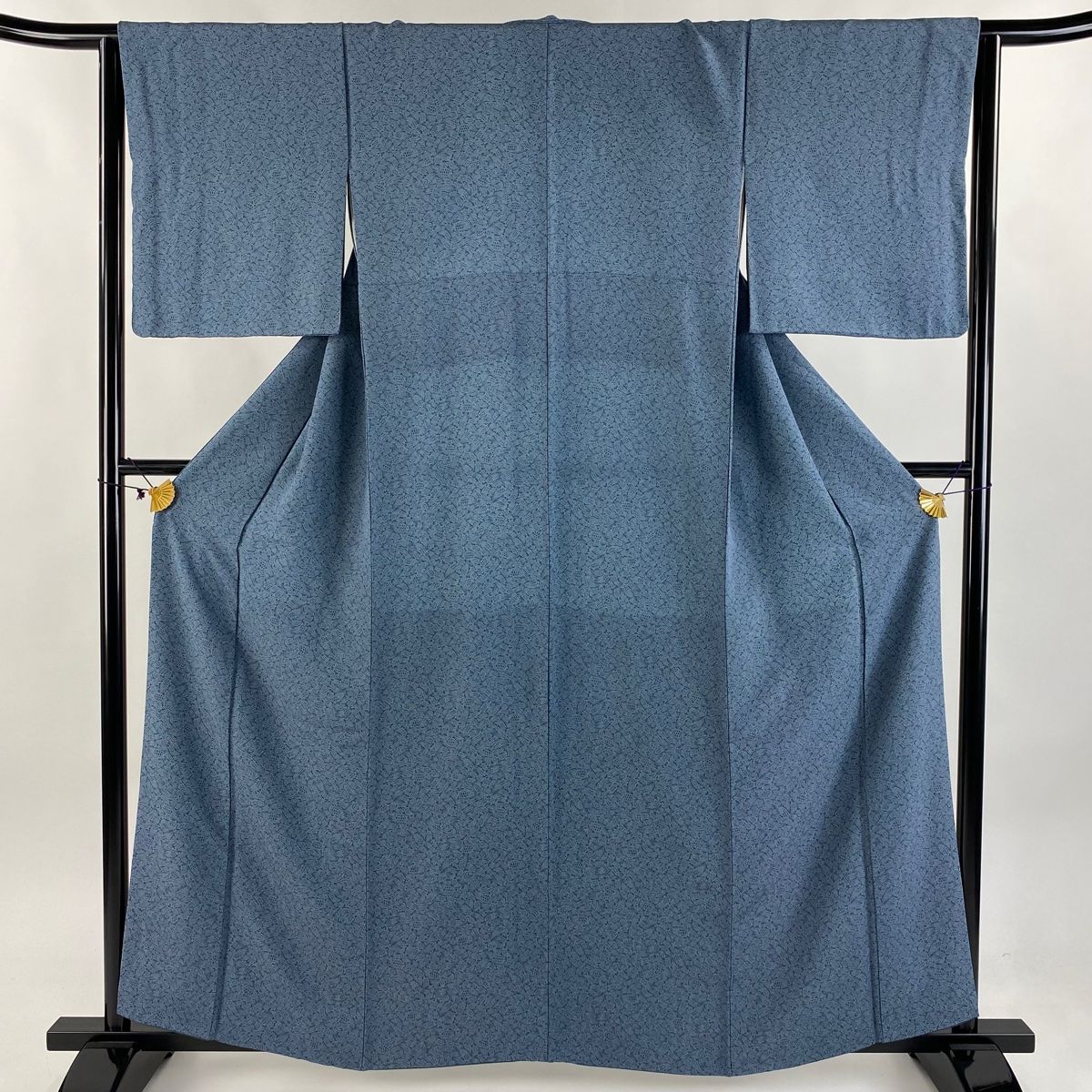 江戸小紋 身丈159cm 裄丈64cm M 袷 蓑亀 青灰色 正絹