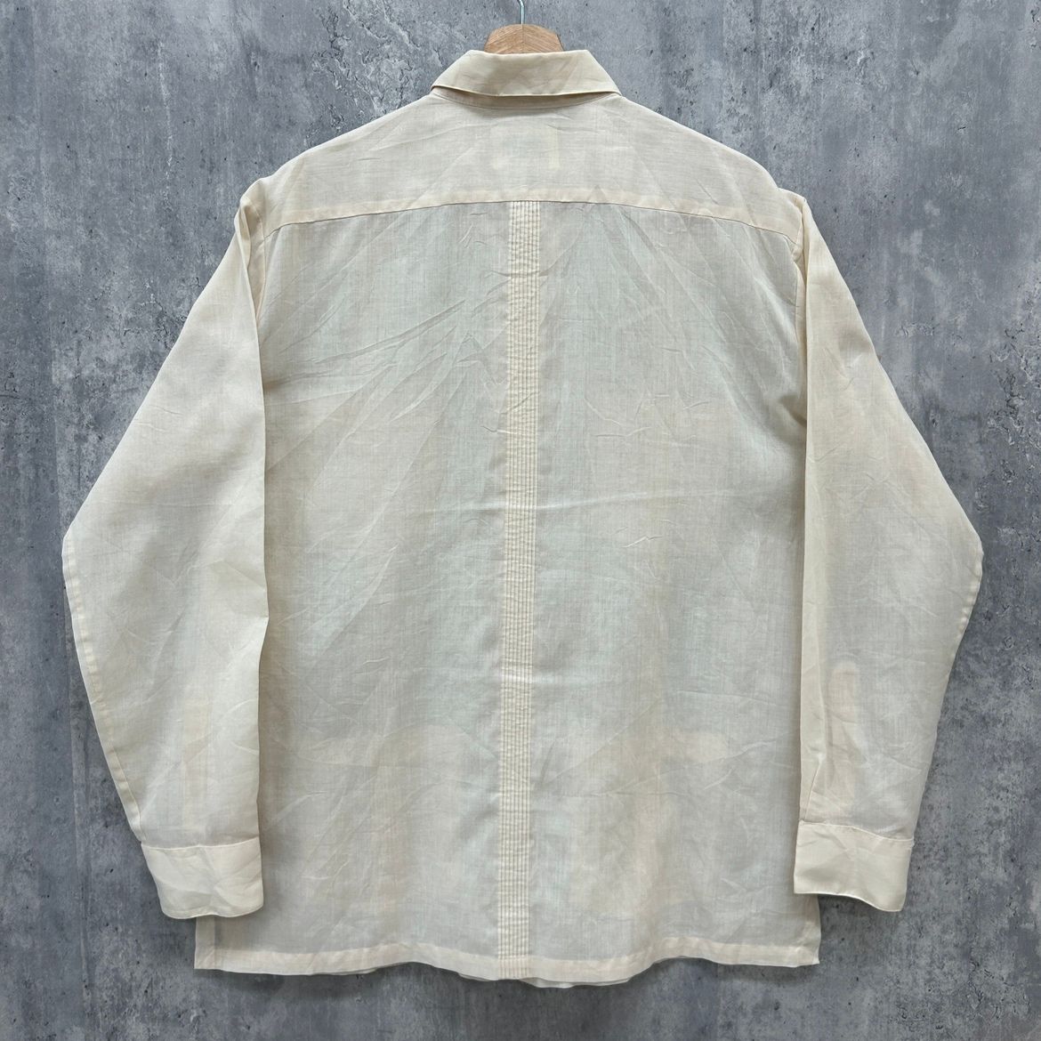 GIVENCHY キューバシャツ　古着　リネン100％ 70s GIVENCHY GUAYABERAS キューバシャツ ジバンシィ 長袖シャツ