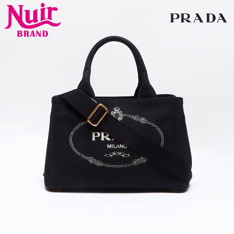 PRADA プラダ ハンドバッグ カナパ ブラック キャンバス SS MINI