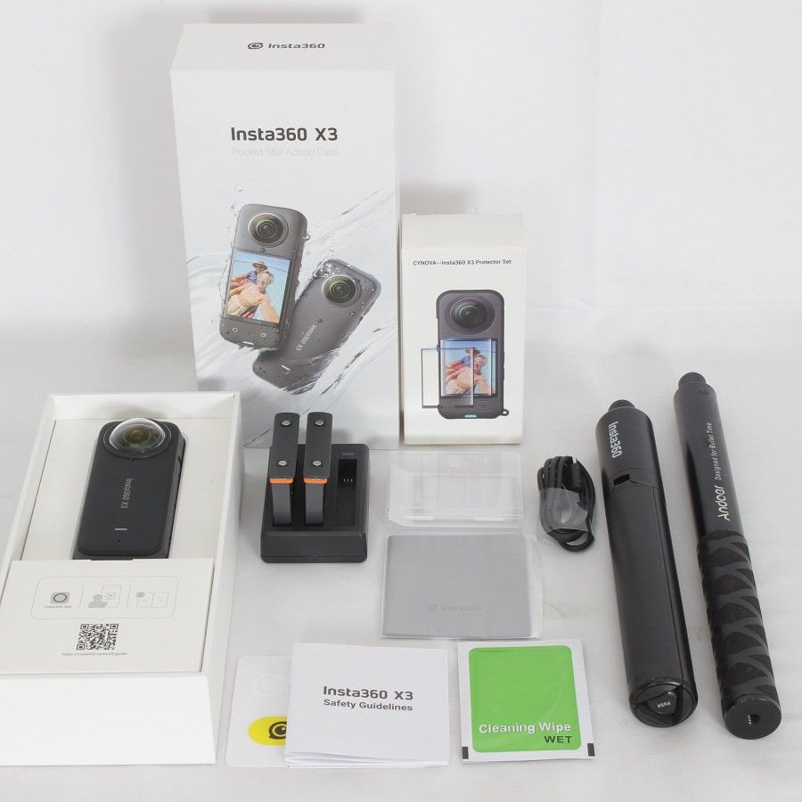 美品】Insta360 X3 CINSAAQ/B 予備バッテリー+見えない自撮り棒+ 美品】Insta360 X3 CINSAAQ/B 予備バッテリー+見えない自撮り棒+