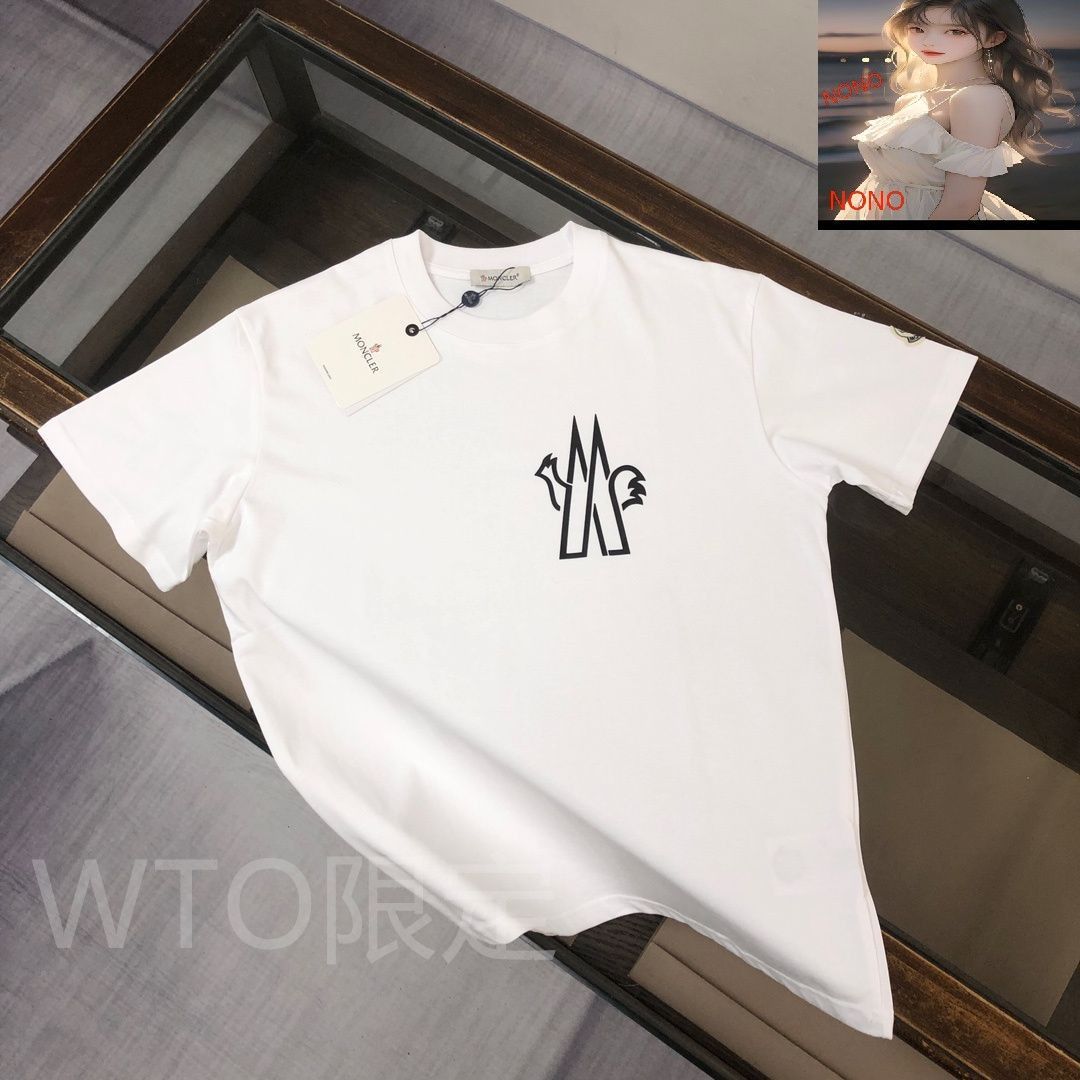 【MONCLER】Tシャツ シリコンロゴ コットン クルーネック 本日限定特価】MONCLER クルーネックTシャツ - 高品質コットンで