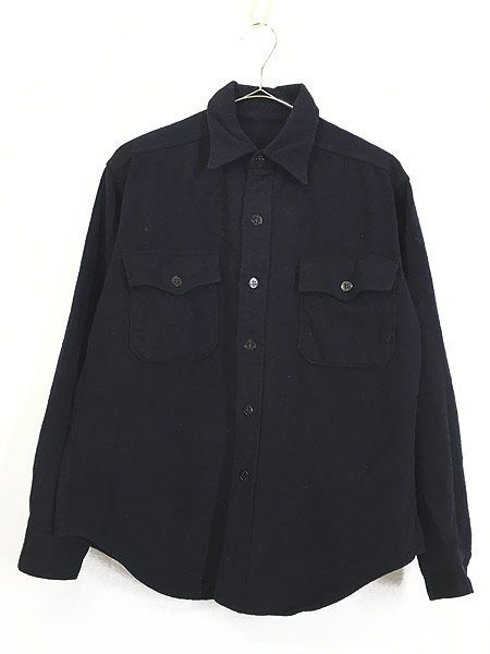 熱い販売 シャツ ウール フランネル CPO ミリタリー NAVY US 米