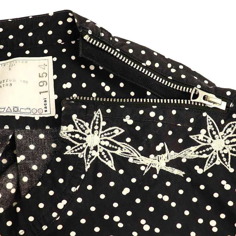 サカイ sacai × ドクターウー Drwoo ドット柄トップス カットソー 半袖 