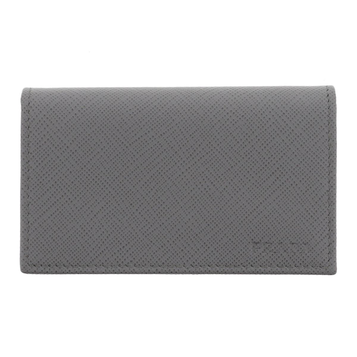 上品 PRADA プラダ サフィアーノ カードケース 名刺入れ 小物 名刺入れ ｶｰﾄﾞｹｰｽ ｶｰﾄﾞｹｰｽ 名刺入れ Gray 2MC122 un S