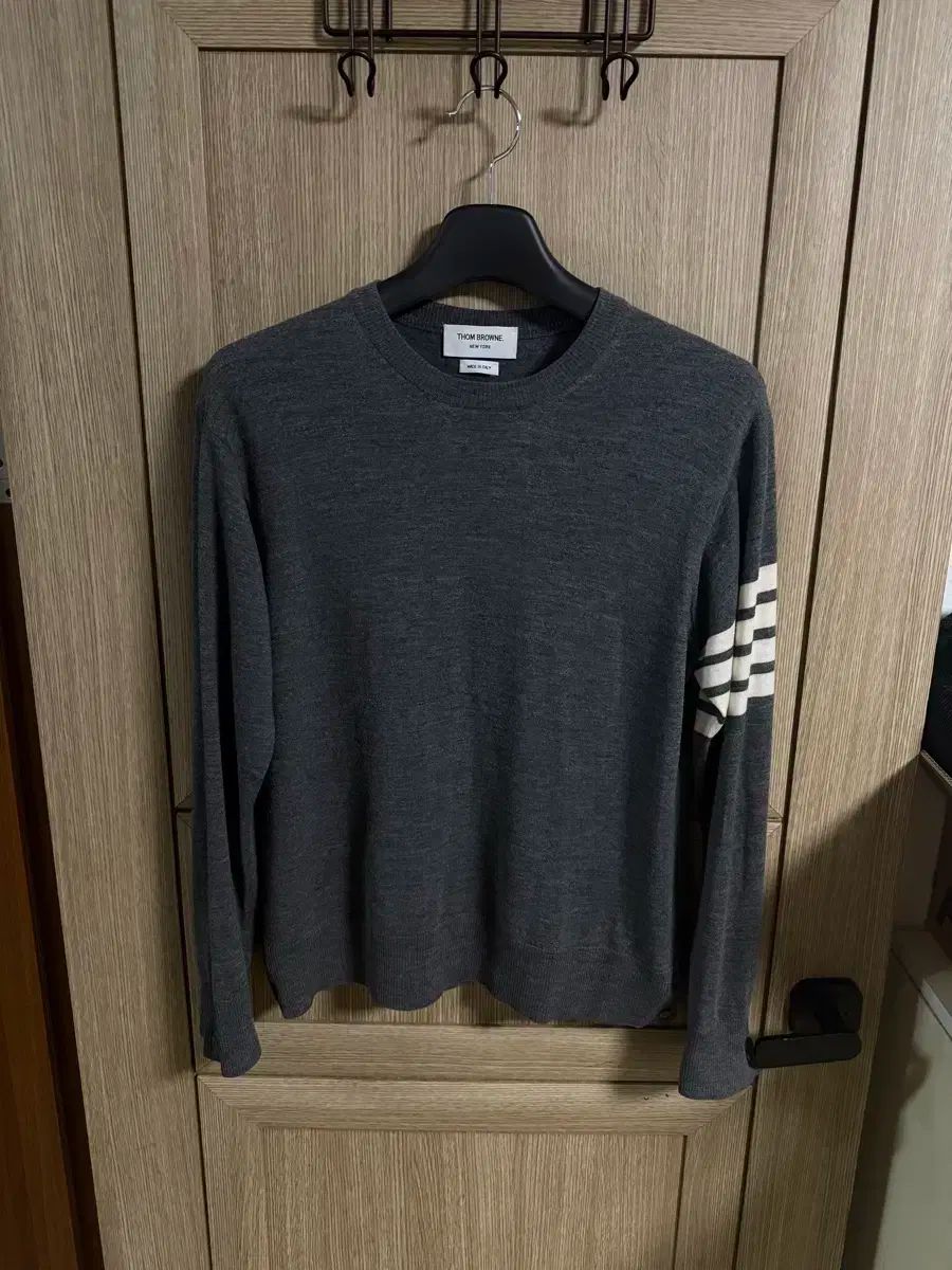 5 Thom Browne トム ブラウン 四本サイドライン ウール ニット セーター グレー