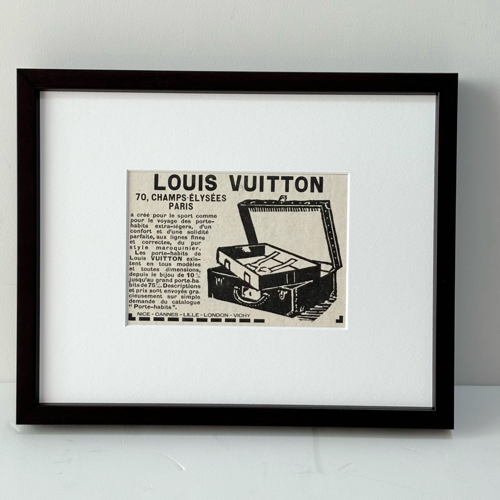 ルイヴィトン　ビンテージ（ヴィンテージ ）アドポスター額縁付 ルイヴィトン ビンテージ（ヴィンテージ ）アドポスタートランク額縁付