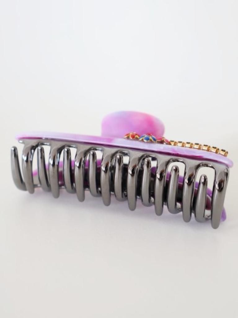 acca ピンク ヘアクリップ acca】ピンク ストーン付き ヘアクリップ
