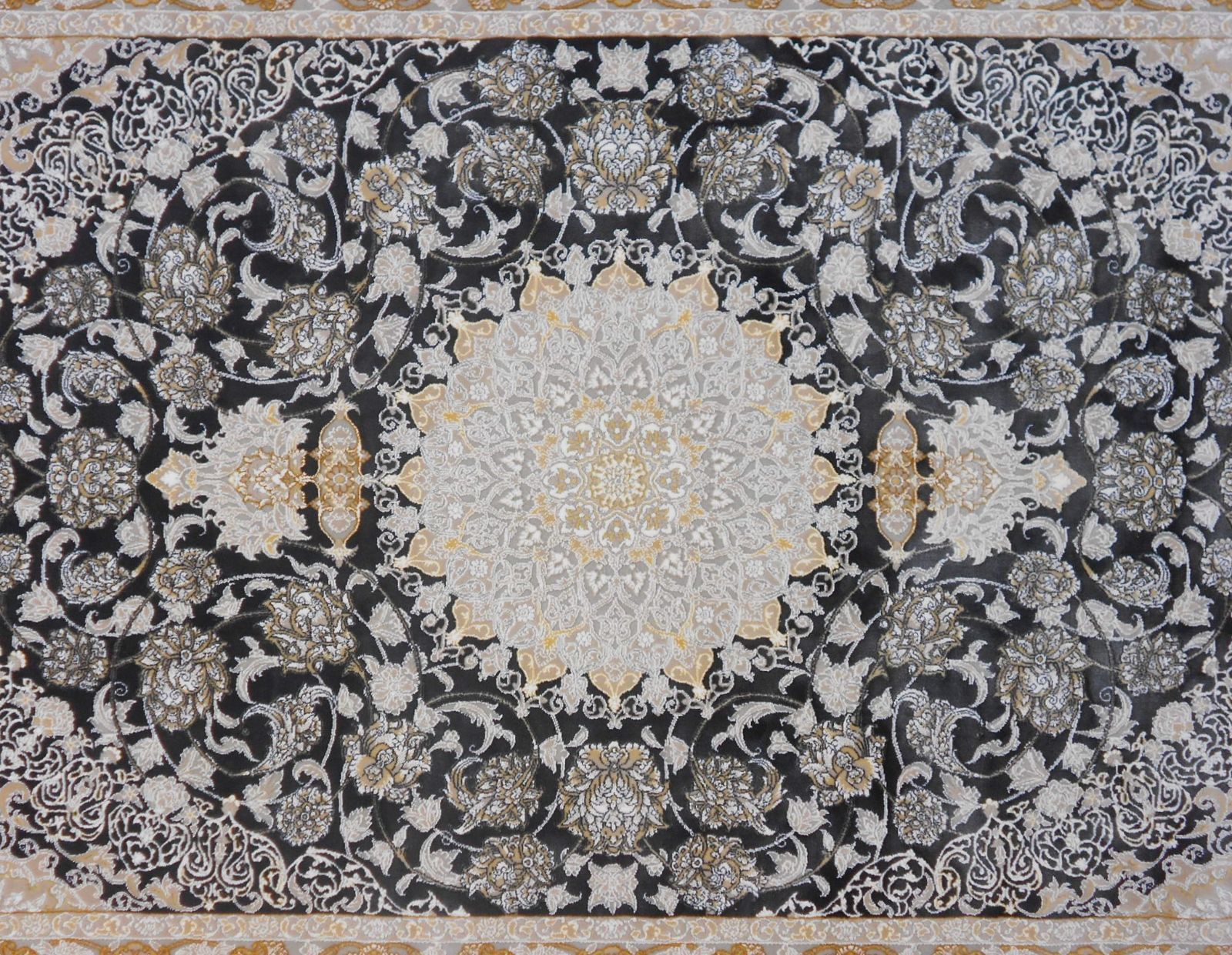 高品質！高密度、立体柄！本場イラン産 絨毯！100×150cm-200392