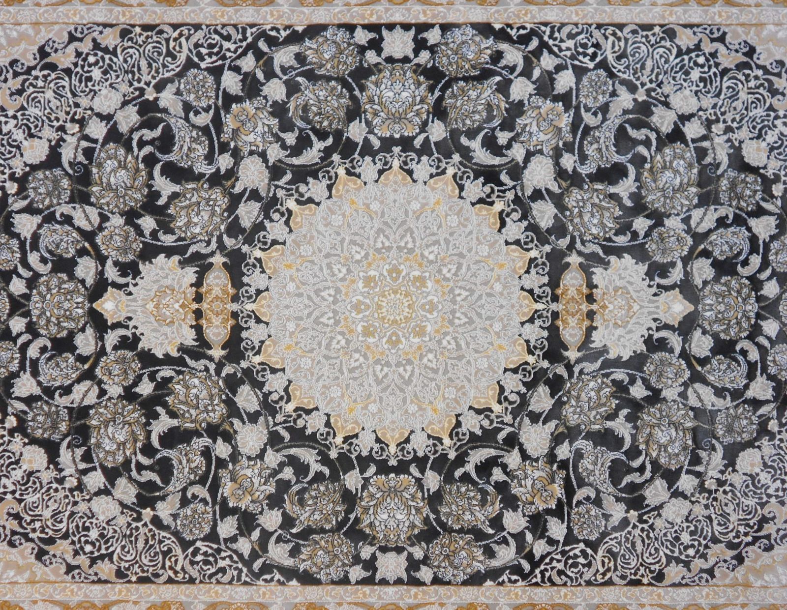 高品質!高密度、立体柄!本場イラン産 絨毯!100×150cm-200392