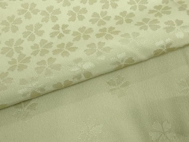 平和屋本店□上質な長襦袢 袷 舞桜地紋 薄い柳茶色地 逸品 未使用  